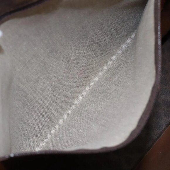 CELINE Macadam Canvas Tote Bag PVC Leather Brown Gold Auth mr1098 - Picture 12 of 16